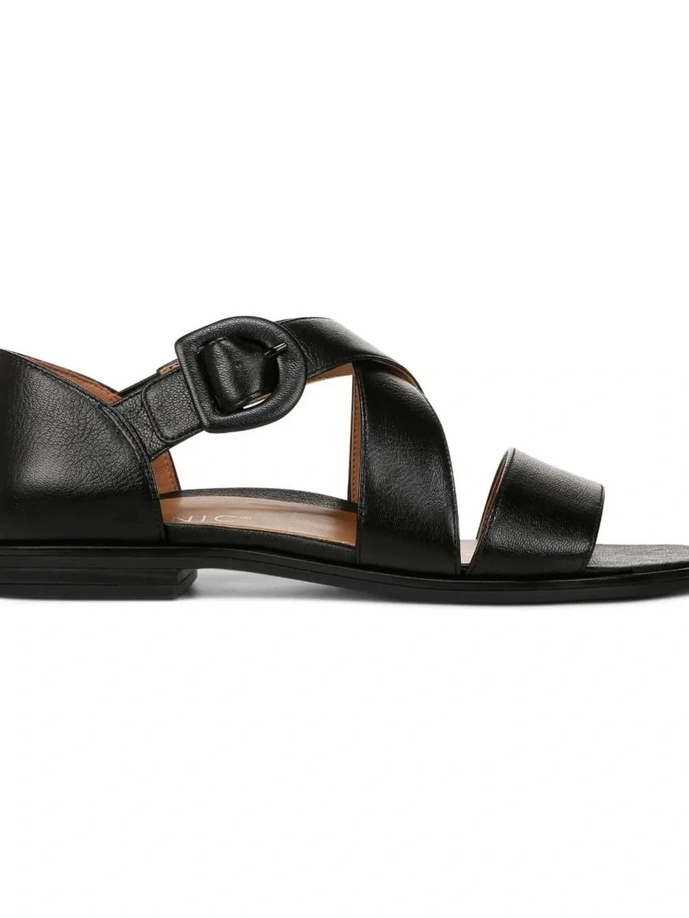 NEW VIONIC PACIFICA BLACK LEATHER SANDALS 8.5 W WIDE
